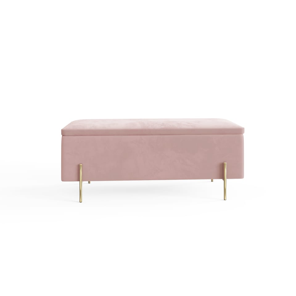 image 1 of Mystica Velvet Storage Ottoman | Pink | Blush Pink