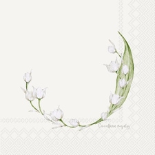 IHR Lily Wreath Cream Cocktail Napkin 25cm 3ply 20 Pack