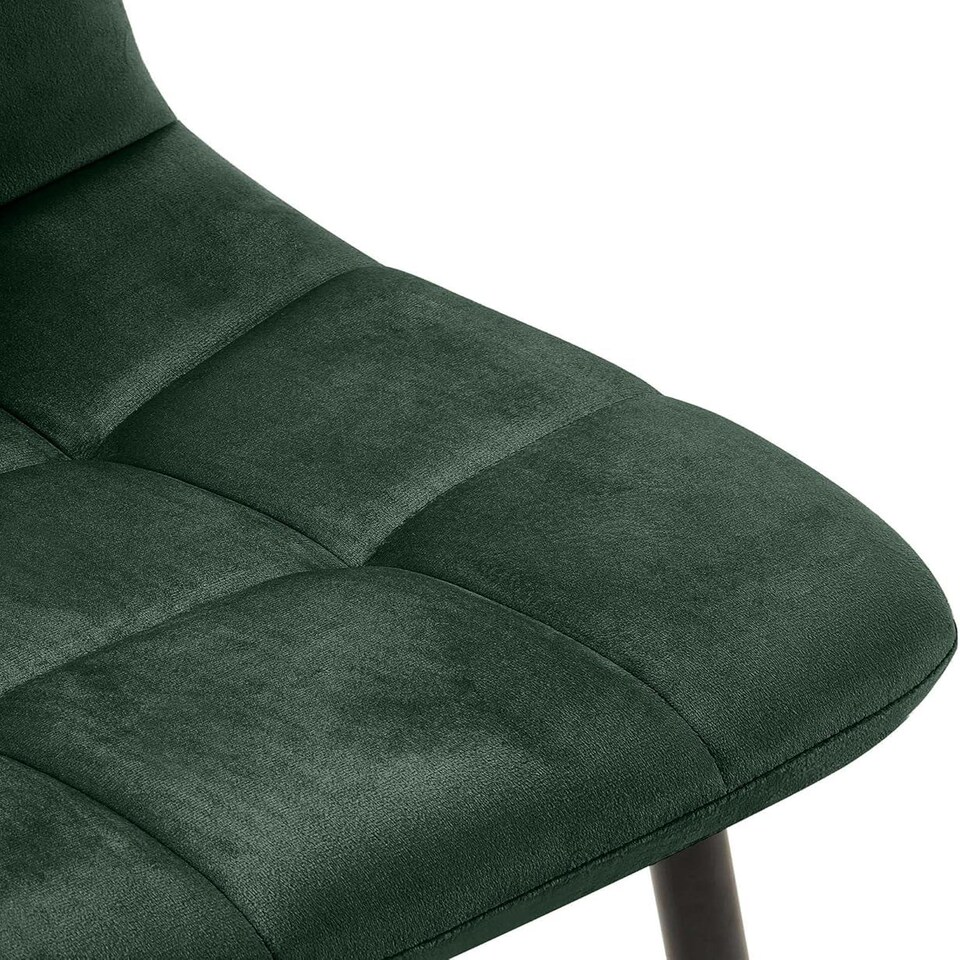 image 1 of Modern Grey Glass Dining Table Set with 4 Green velvet Chairs Dining Furniture