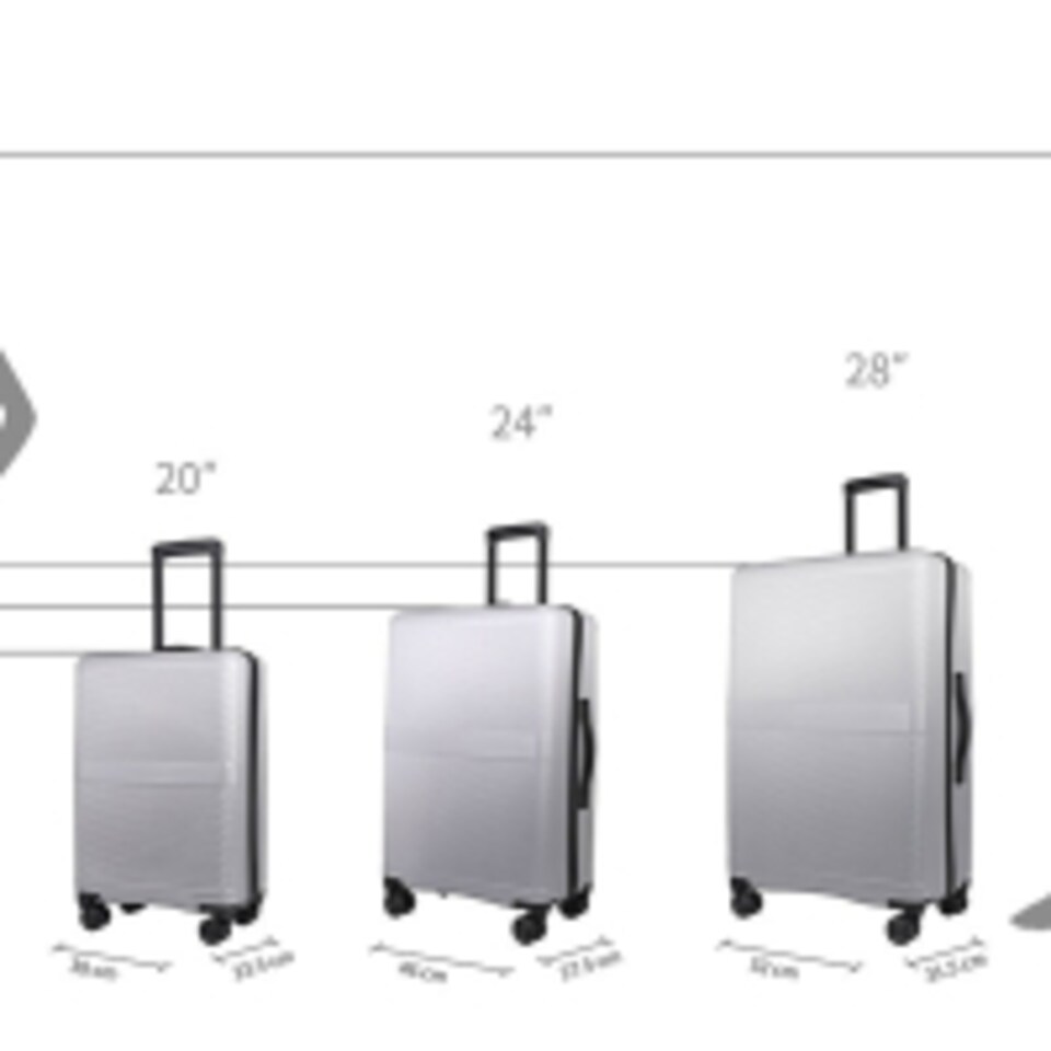 image 1 of 3-Piece Luggage Set, Lightweight ABS PC Shell, TSA Lock, 4 Wheels