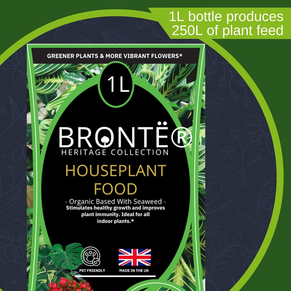 image 1 of Bronte Heritage Collection Concentrated Houseplant Food 1L Organic Seaweed-Enriched Liquid Fertiliser