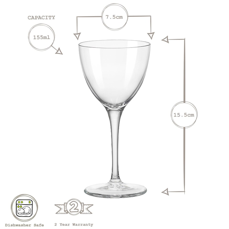 image 1 of Bormioli Rocco Bartender Novecento Nick & Nora Glasses - 155ml - Pack of 6