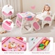 image 9 of COSTWAY Convertible Baby High Chair Baby Feeding Chair With Double-layer Tray-Pink