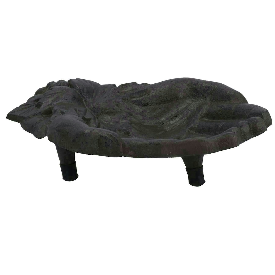 image 1 of Hands Bird Bath Feeder Cast Iron Feeder Ornament Garden House Feature Statue