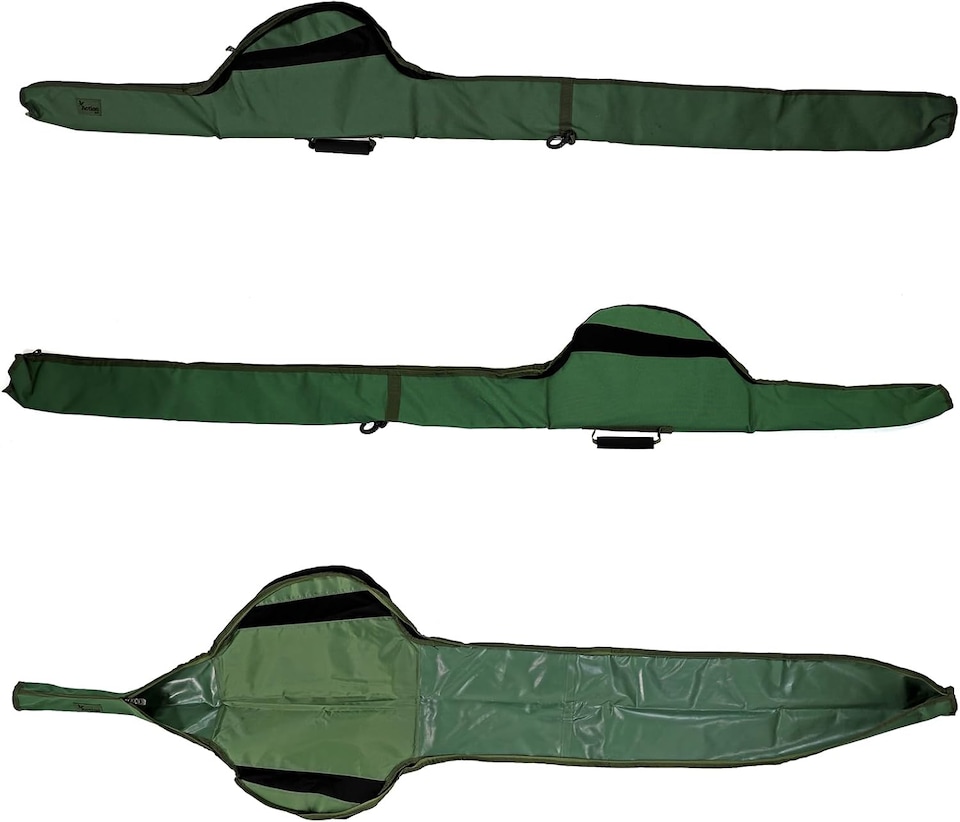 image 1 of Actiaspet 3+3 Fishing Rod Holdall 12ft Padded Rod & Reel Bag with Shoulder Strap, 2 External Pockets, Fits 6 Rods (Made & Unmade), 205cm