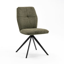 Set of 8 Luna Modern Fabric Dining Chair Padded Seat Metal Legs Kitchen (Green)