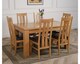 image 4 of Dakota 152 x 87cm Medium Oak Dining Table and 6 Princeton Chairs | Brown | Brown