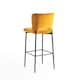 image 4 of Lily Velvet Bar Stool Padded Seat Metal Legs (Mustard)