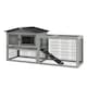 image 6 of PawHut Rabbit Hutch, Wooden Guinea Pig Hutch with Run & Tray, Grey