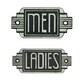image 1 of Art Deco Ladies & Men Toilet Cast Iron Sign Plaque Door Wall Cafe Shop Pub Bar