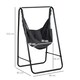 image 5 of Outsunny Hammock Chair w/ Stand, Hanging Chair w/ Cushion, Armrest Grey