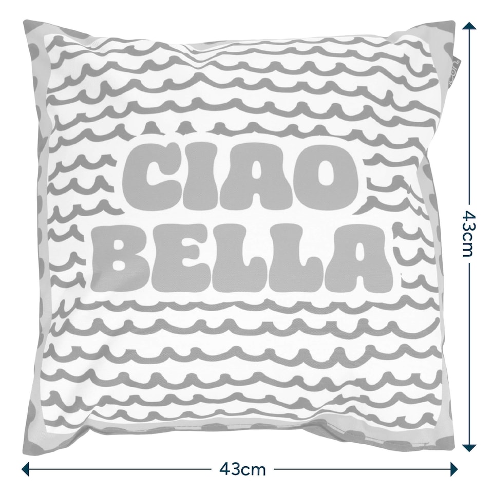 image 1 of Cushion 43x43cm Ciao Bella Print