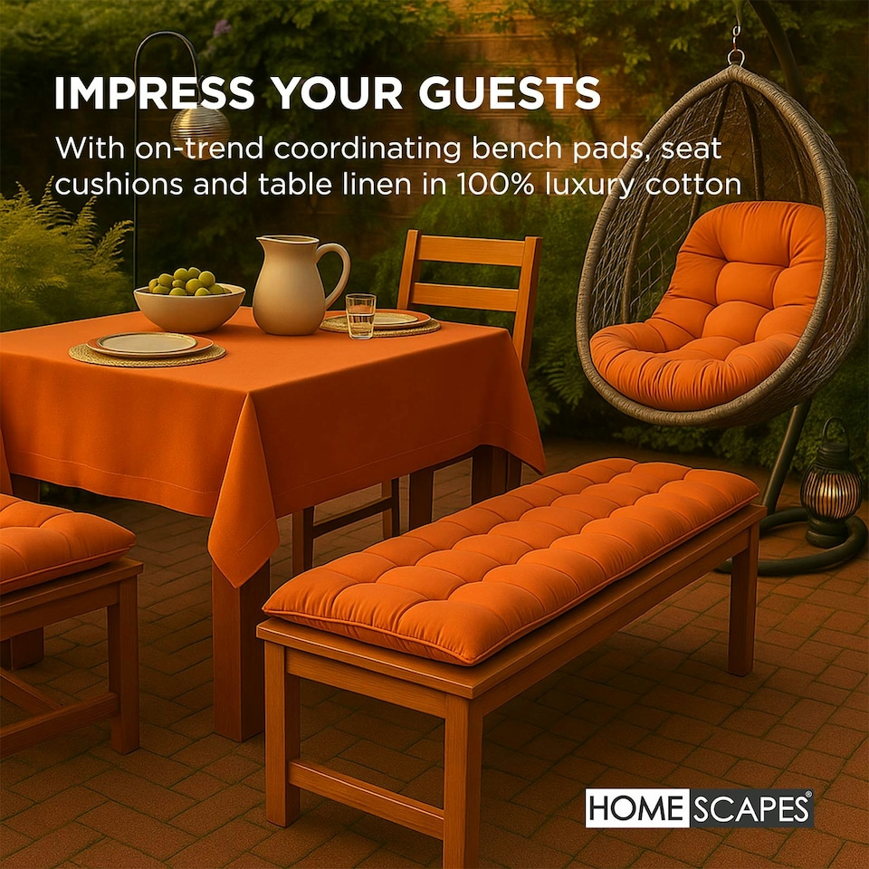 image 1 of Homescapes Burnt Orange Round Egg Chair Swing Cushion