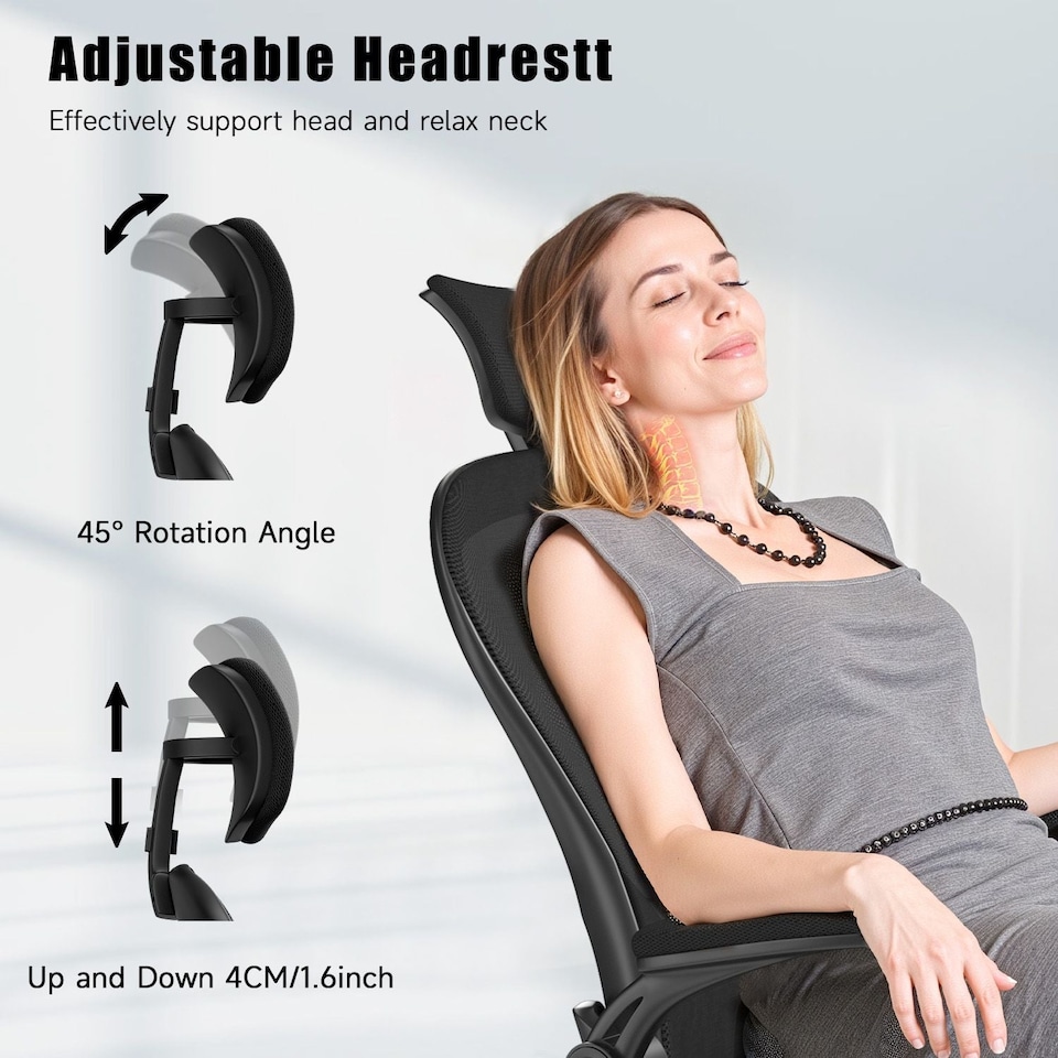 image 1 of Rattantree Ergonomic Office Chair With Headrest & Lumbar Support
