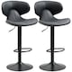 image 1 of HOMCOM Adjustable Swivel Bar Stools Set of 2, Barstools for Counter Bar, Grey