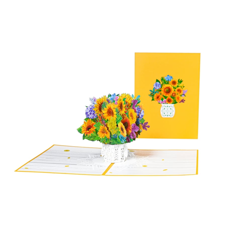 image 1 of Sunflower Joyful Blossoms Pop-Up Greeting Card
