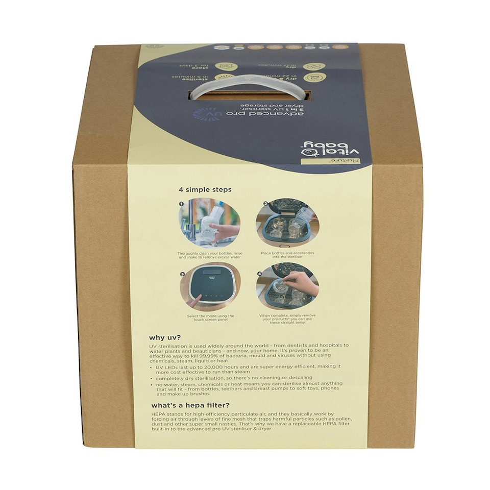 image 1 of Vital Baby Nurture advanced pro UV steriliser & dryer, 3rd gen - arctic white
