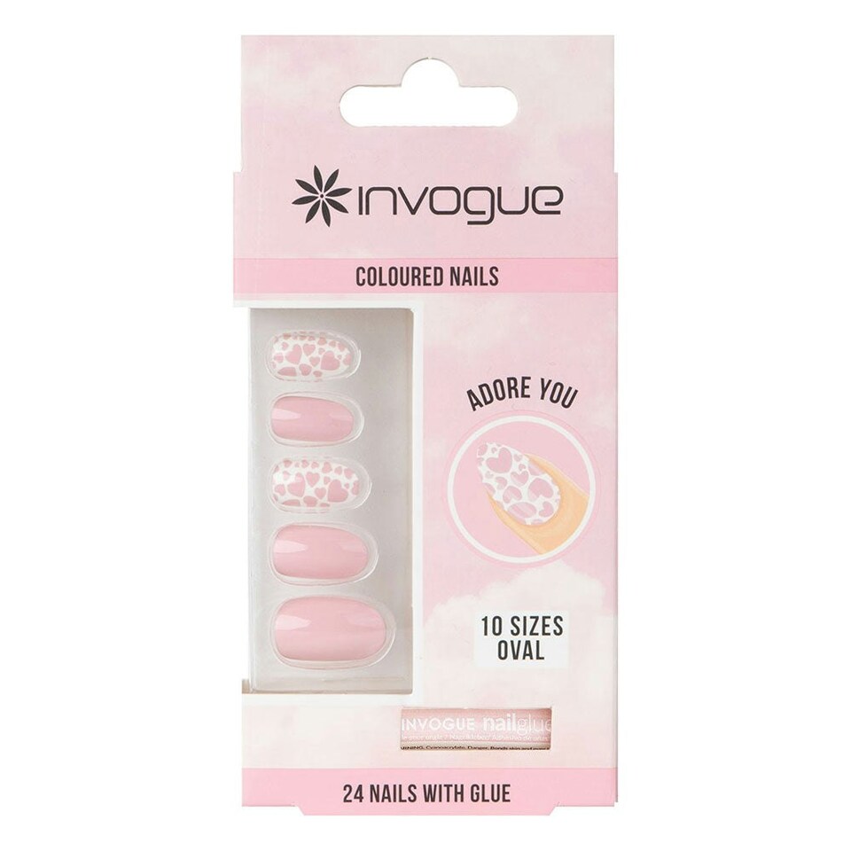 image 1 of Invogue Valentines Oval Nails - Adore You