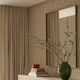 image 2 of Scattered Leaf Wallpaper in Caramel Latte | Brown | Caramel Latte | 50cm x 10m