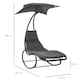 image 5 of Outsunny Patio Rocking Chaise Lounge Rocking Bed with Canopy Cushion