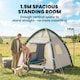 image 4 of Outsunny 3 Man Inflatable Camping Tent w/ 3000mm Waterproof Rainfly | Brown | Beige | 220 x 220 x 200 cm
