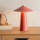 image 3 of ValueLights Axel Painted Coral Table Lamp with Pink Taper Shade | Pink