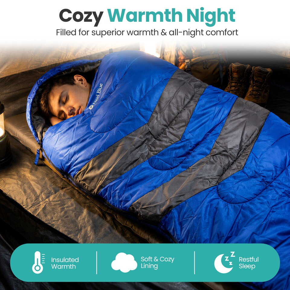 image 1 of 4 Season Waterproof Backpacking Sleeping Bag for Single Adults - 6ft
