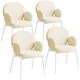 image 1 of Dining Chair - Boucle cover, plush padding, high backrest | White | cream | 4