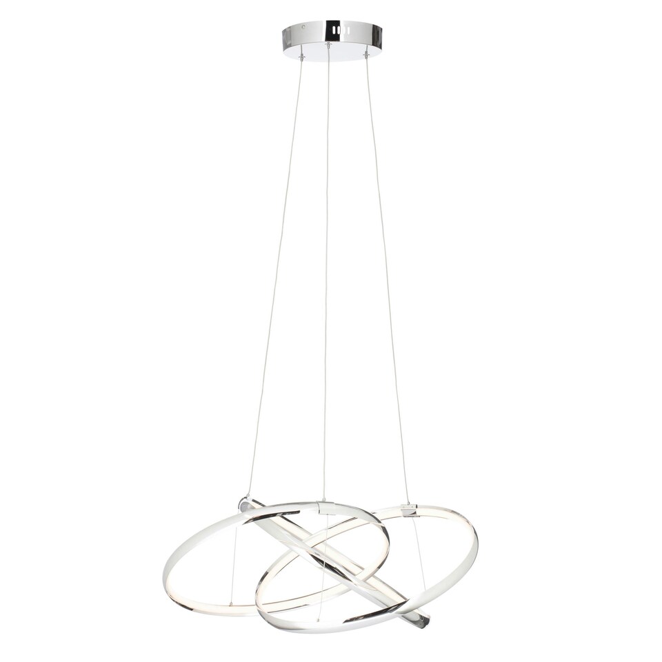 image 1 of BHS Sola LED Triple Ring Ceiling Pendant, Chrome | Silver | Chrome | 1
