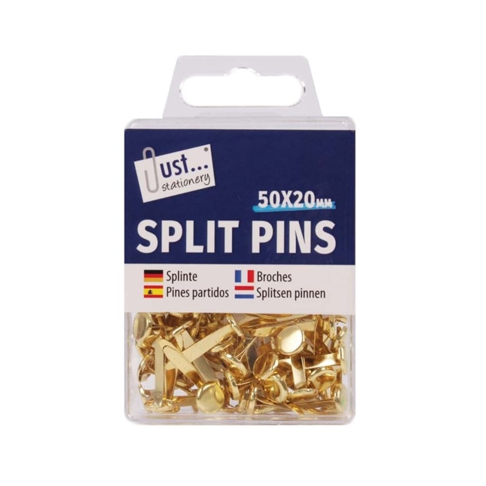 Pack of 50 Paper Fasteners 20mm Tesco Groceries
