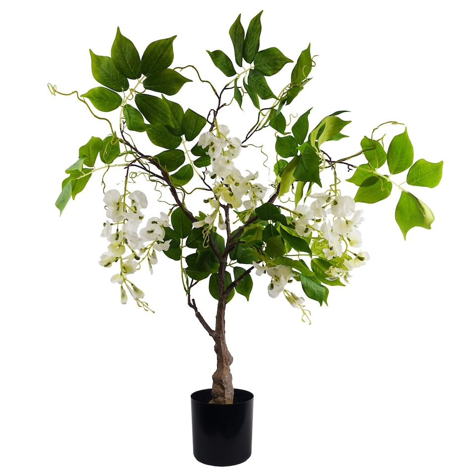 image 1 of 90cm Artificial White Wisteria Bush