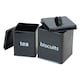 image 2 of Oypla 5 Piece Black Kitchen Canister Storage Tin Set Bread Biscuits Tea Sugar Coffee Black