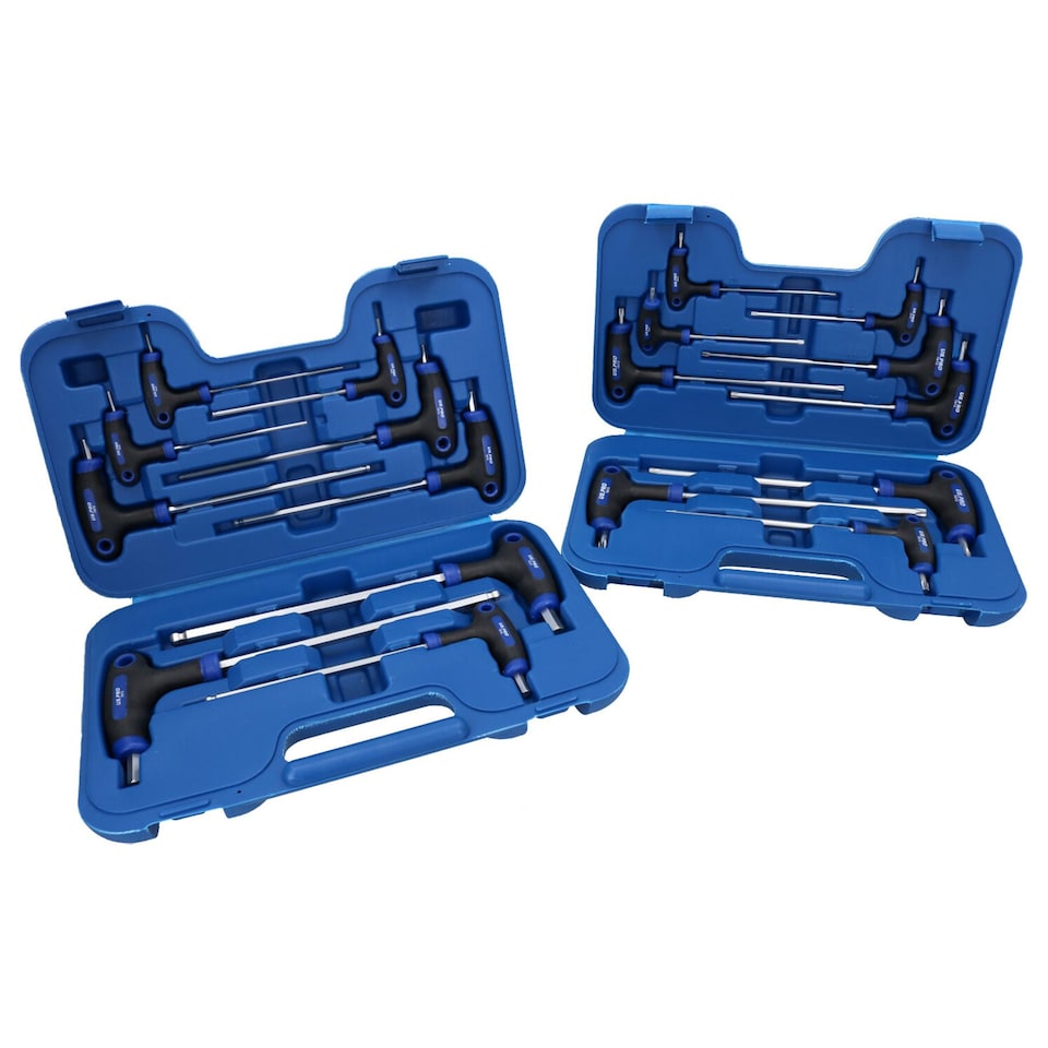image 1 of Metric Allen Hex Key + Torx Star T Bar Sets 2 – 10mm T10 – T50 18pc