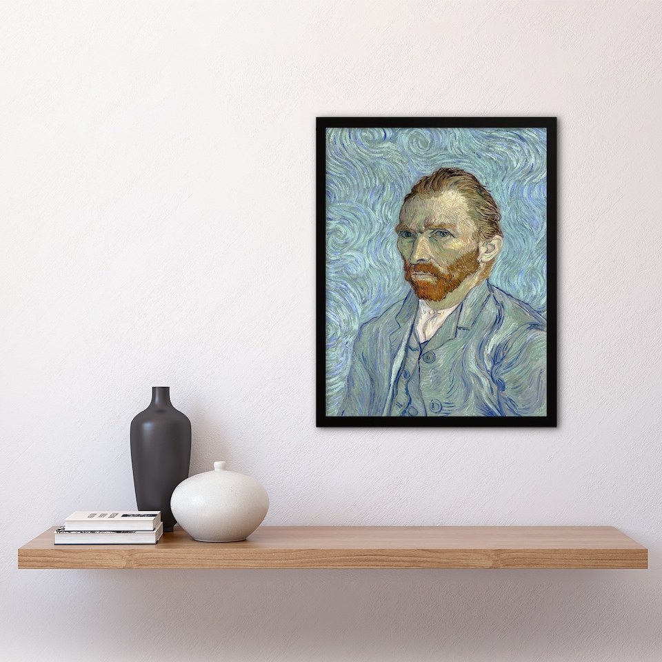 image 1 of Vincent van Gogh Framed Wall Art Print Artist 1889 Self Portrait Home Décor