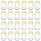 image 1 of Argon Tableware Hexagonal Glass Jam Jars with Yellow Gingham Lids - 250ml - Pack of 24