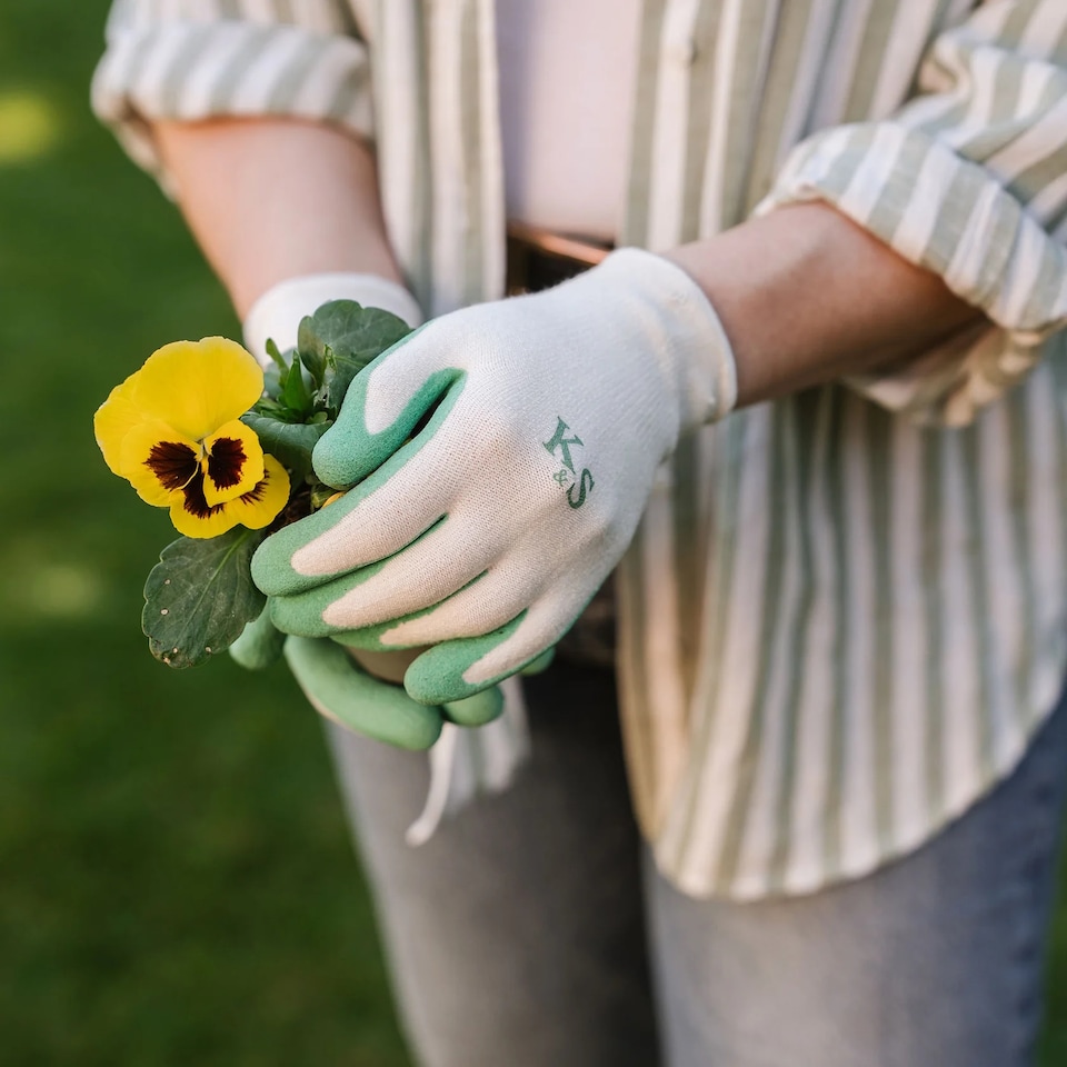 image 1 of Kent & Stowe Pistachio Natural Bamboo Gardening Gloves