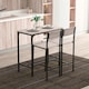 image 1 of HOMCOM 3-Piece Bar Table and Stools Set, Industrial Breakfast Bar Set with Footrest, Backrest, Metal Frame, Kitchen Table and 2 Chairs for Dining Room, Small Space, Natural Wood Finish