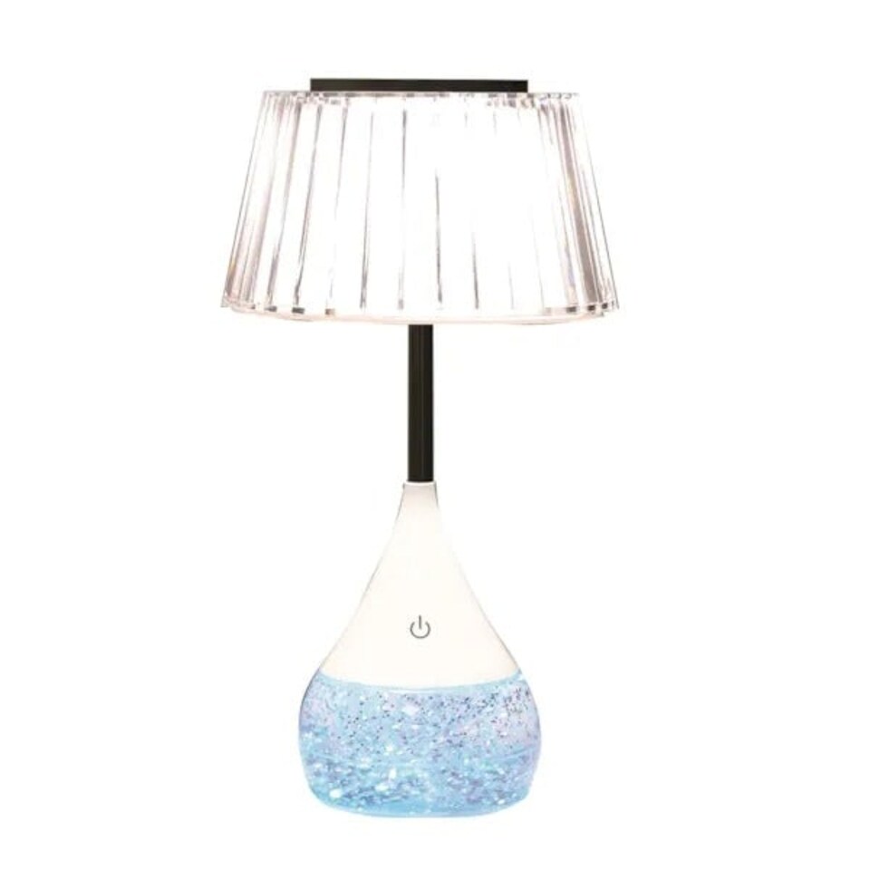 image 1 of Aromatize LED Colour Changing Pleated Shade Glitter Lamp | Multi