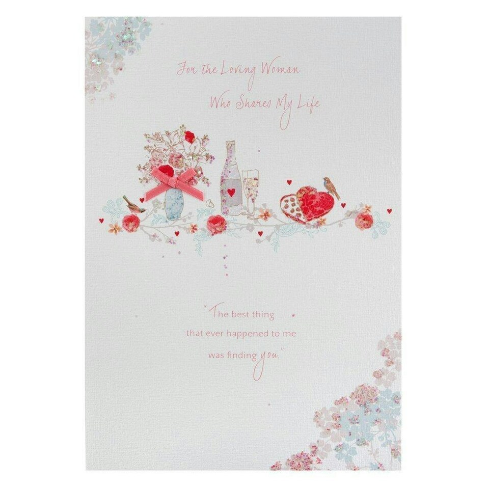 image 1 of Happy Birthday to the Woman Who Shares my Life, Birthday Card