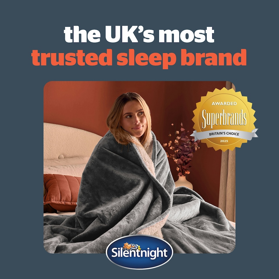 image 1 of Silentnight Heat Genie Self Heating Giant Blanket Grey | Charcoal