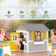 image 6 of Outsunny Wooden Playhouse with Doors, Windows, Plant Pots for Kids - Grey