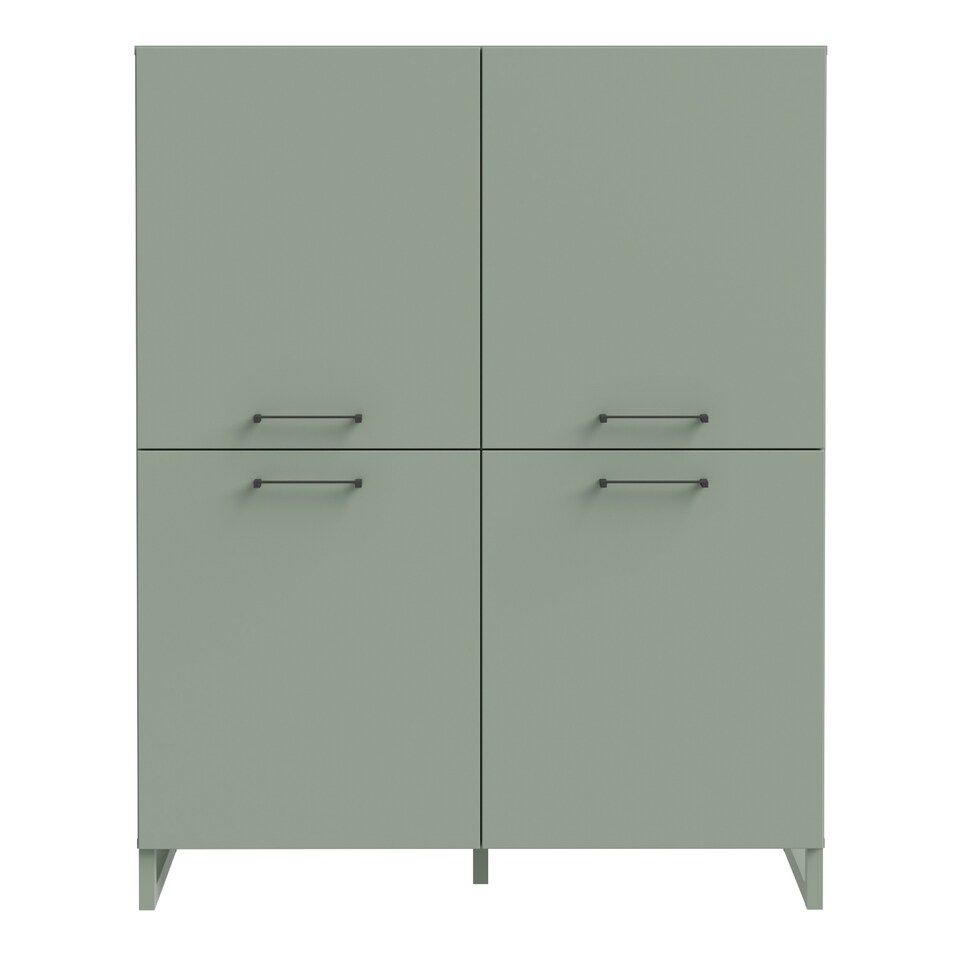 image 1 of Sali 4 Door Highboard in Sage Green