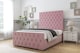 image 2 of Sloomy Watson Pink Plush Bed Frame With Mattress With 50" Upholstered Headboard 5' King