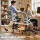 image 4 of HOMCOM Mesh Painting Chair, Rolling Desk Chair with Flip-up Armrests, Grey | Grey | Grey | One Size