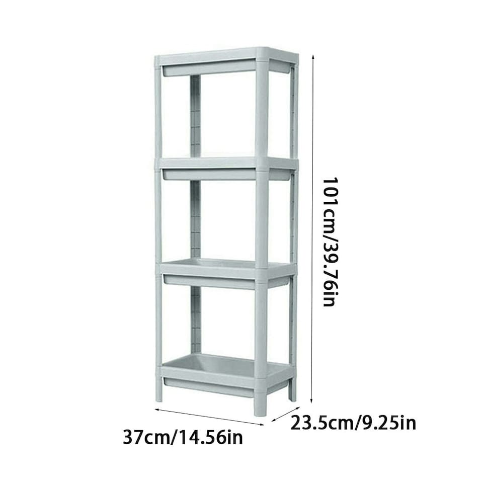 image 1 of Living and Home 4 Layers Freestanding Plastic Corner Storage Rack for Bathroom Kitchen