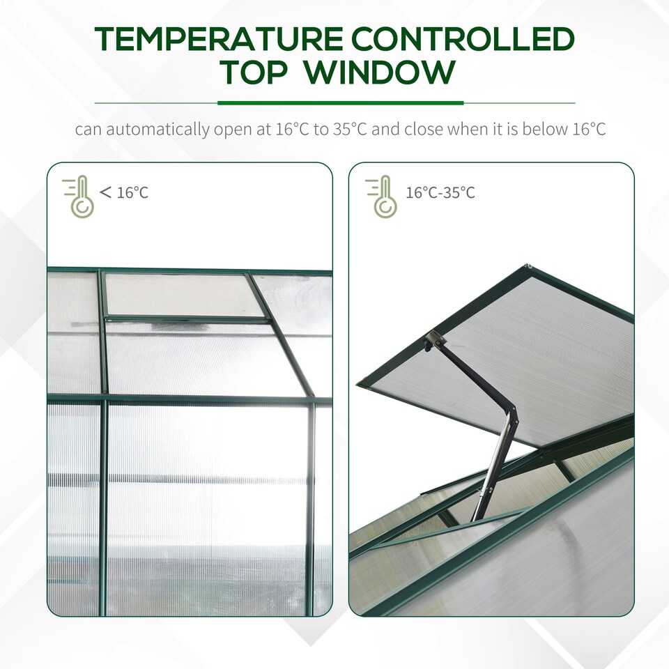 image 1 of Outsunny Walk-in Greenhouse Garden Polycarbonate Aluminium w/ Window