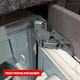 image 3 of SPARES2GO Door Hinges for Bosch Fridge Freezer 3306 3702 3307 3703 5.0 41.5 Pair Hinge Silver