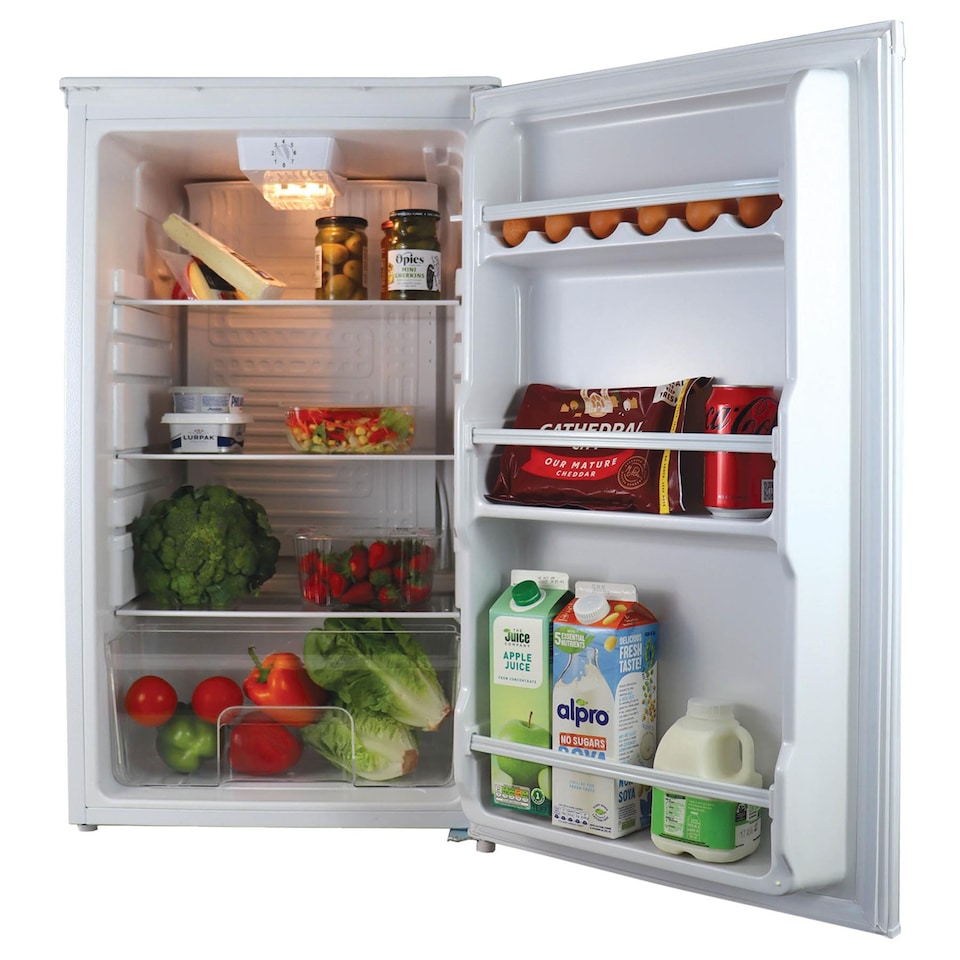 image 1 of Igenix IG3960 Freestanding Larder Fridge with 92 Litre Capacity, 2 Adjustable Shelves and Salad Drawer, Reversible Door, 48 cm Wide, White