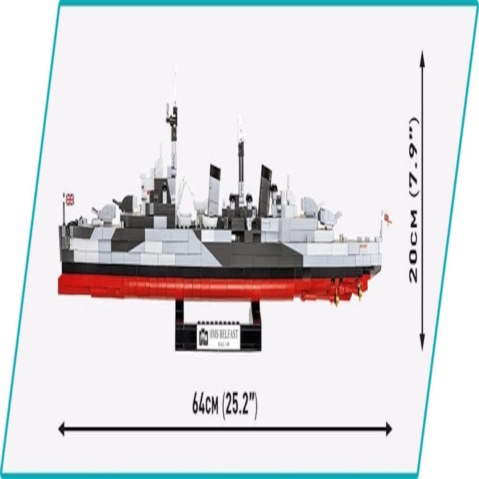 image 1 of HMS Belfast ship brick model - COBI 4844 - 1517 bricks