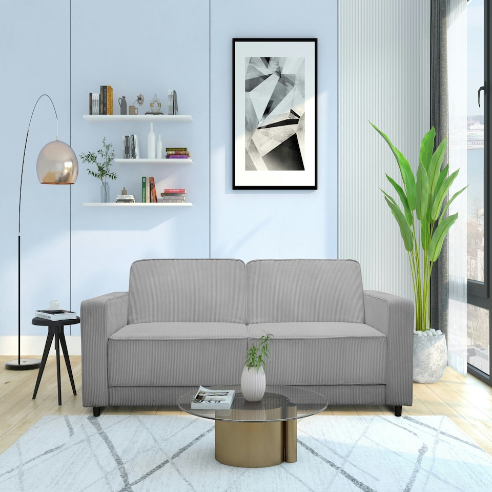 image 1 of Allie 3 Sofabed Grey Corduroy Grey | Grey